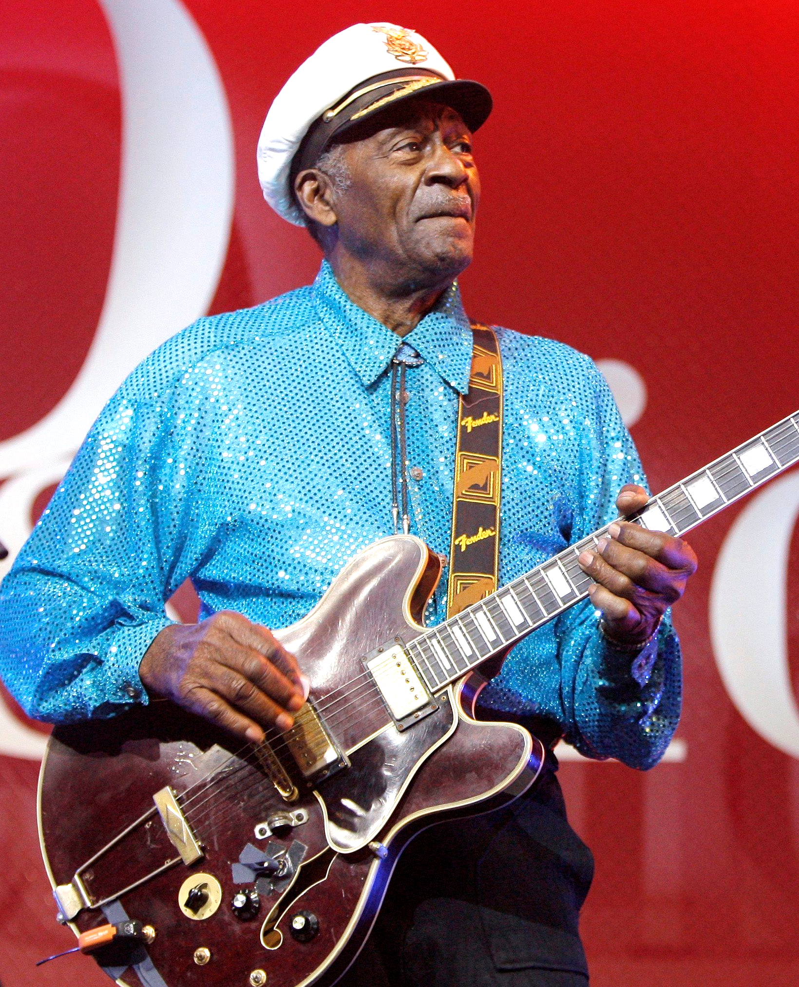 Legendary U.S. musician Chuck Berry is shown in this Nov. 13, 2007 file photo. (Peter Klaunzer/Keystone via AP)