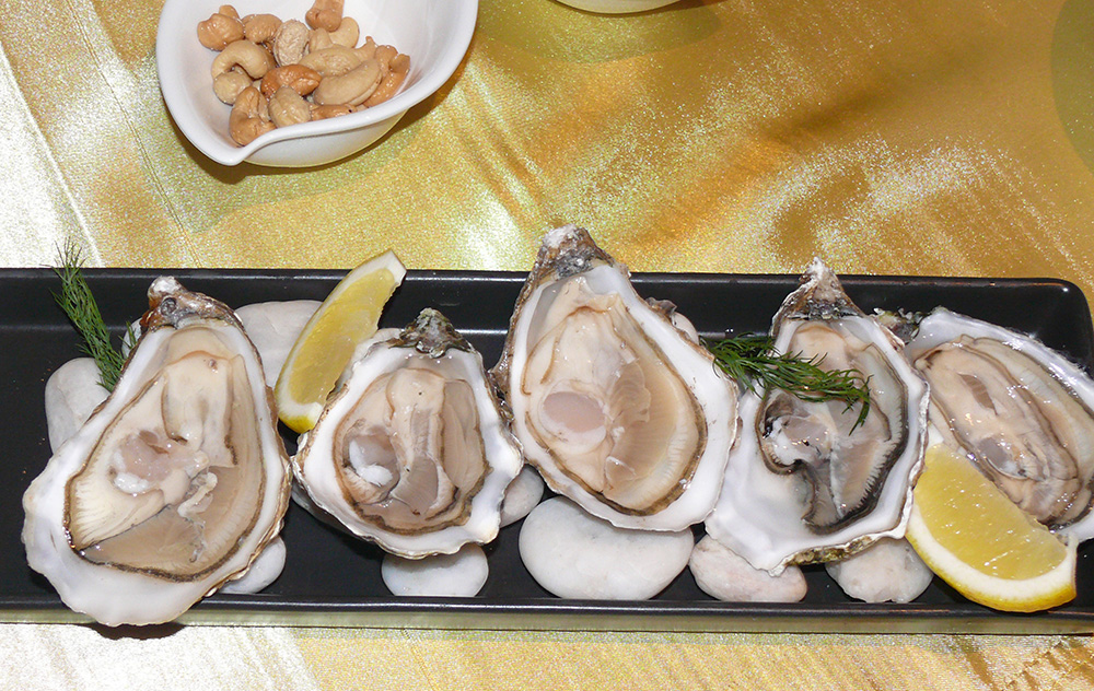 The succulent oysters.