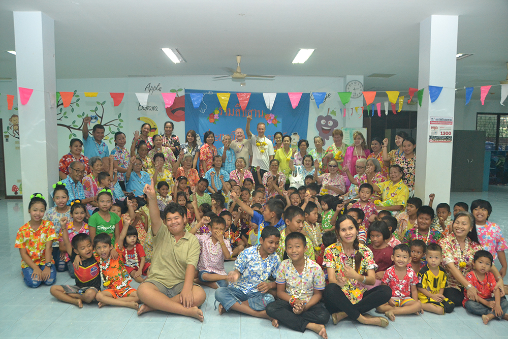 Chai Yo! The group poses for a group photo to commemorate Songkran 2017.