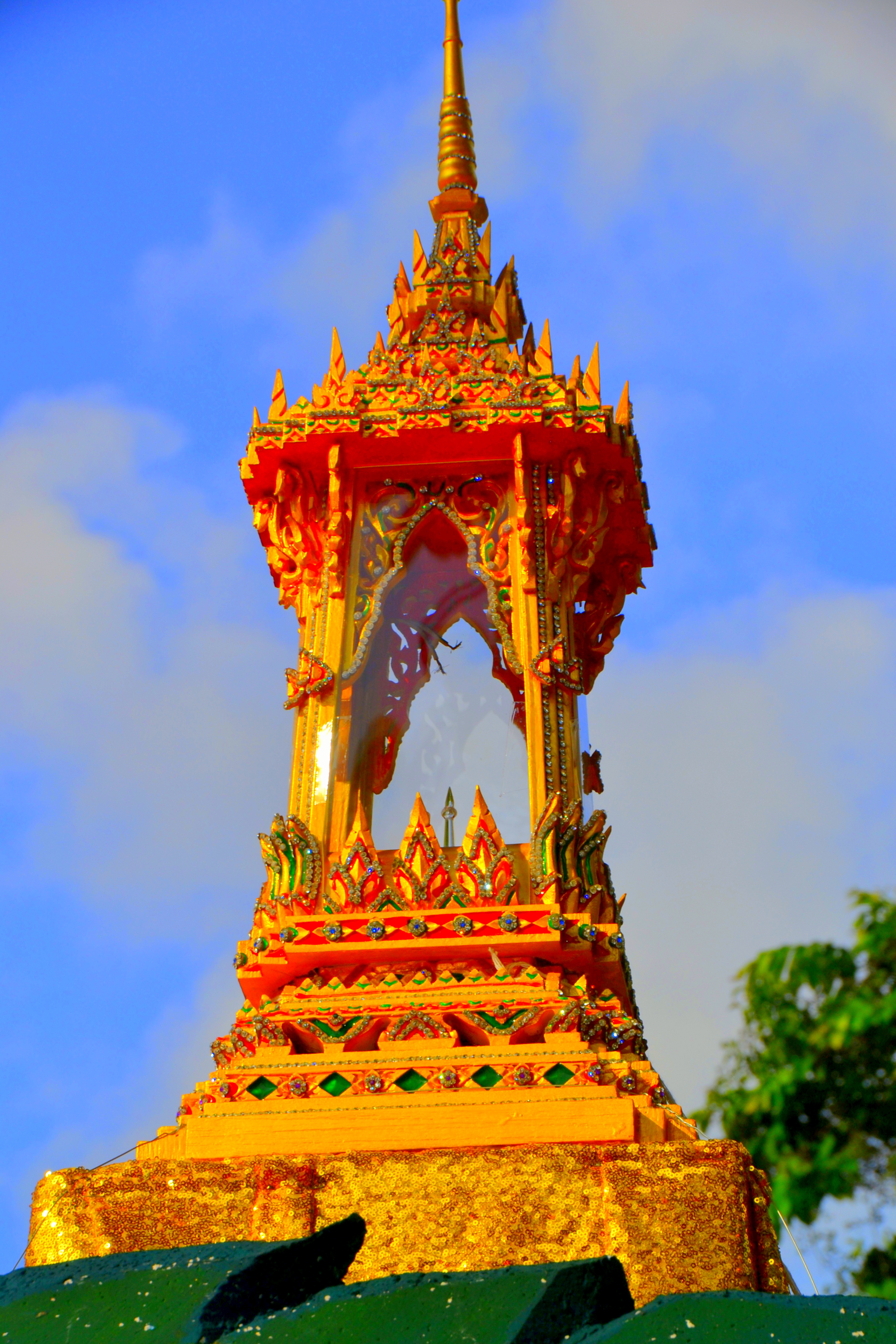 The relics are taken once a year from the high perch where they were placed in April 2009 by the late Supreme Patriarch.