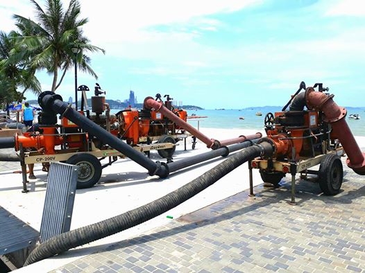 Preparing for rainy season, Pattaya has installed more pumps around the city to control chronic flooding.