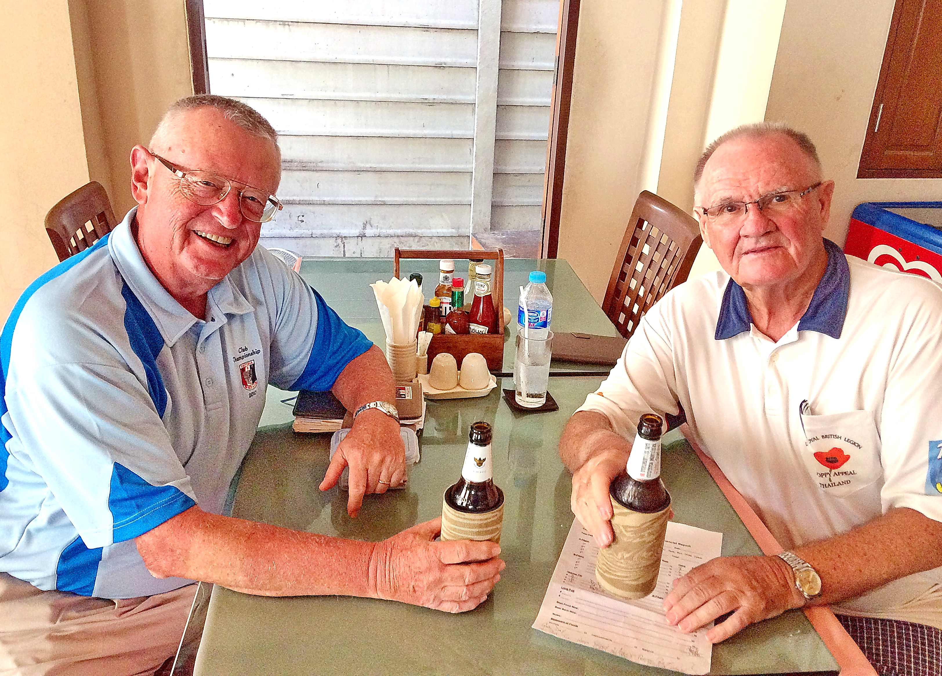 Derek Brook (right) with Dick Warberg.