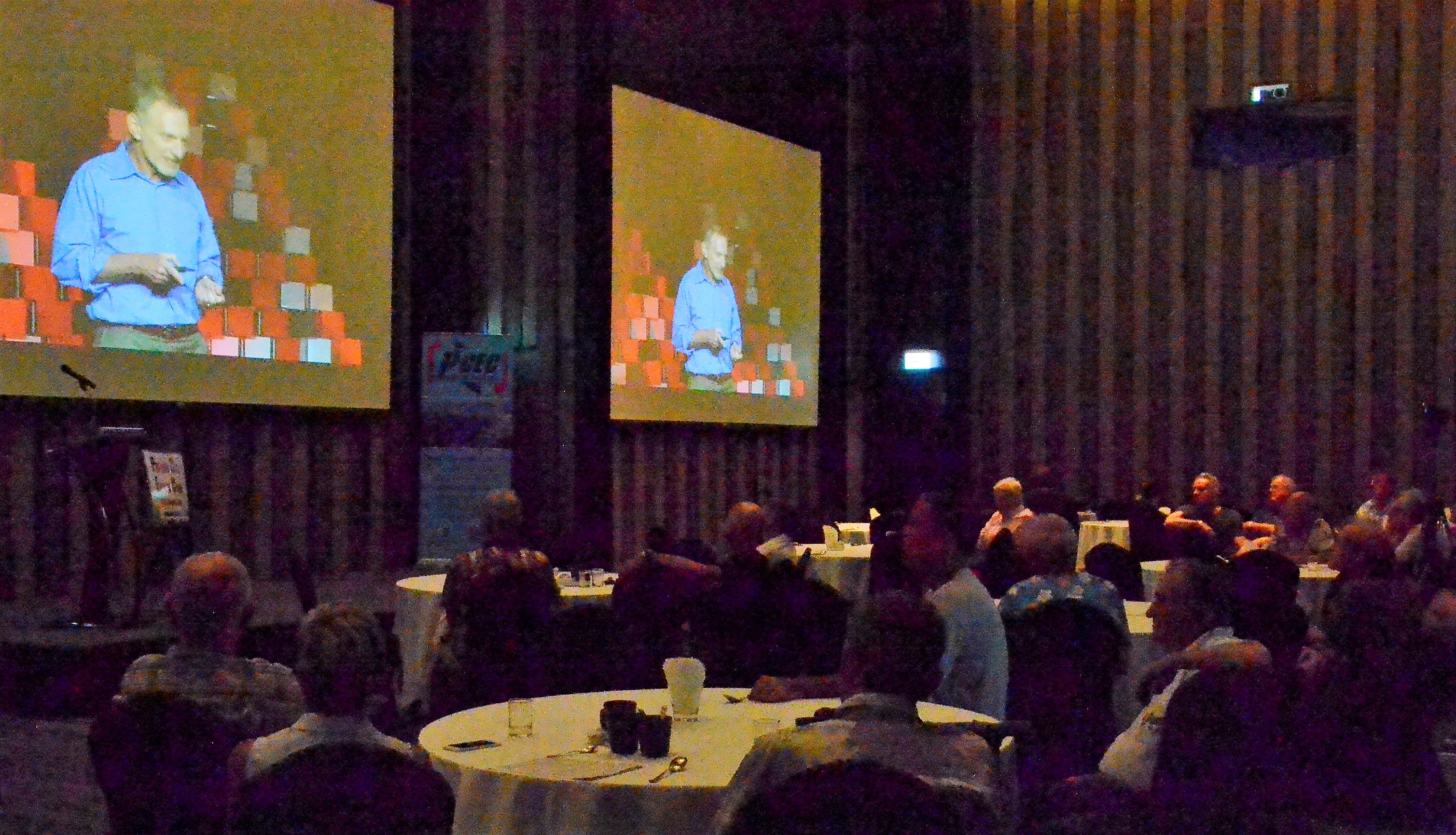 PCEC members and guests watch as psychiatrist Robert Waldinger from Harvard Medical School describes what makes a good life which he presented in November 2015 at the TEDxBeaconStreet seminar held at Lincoln School in Brookline, Massachusetts, USA.