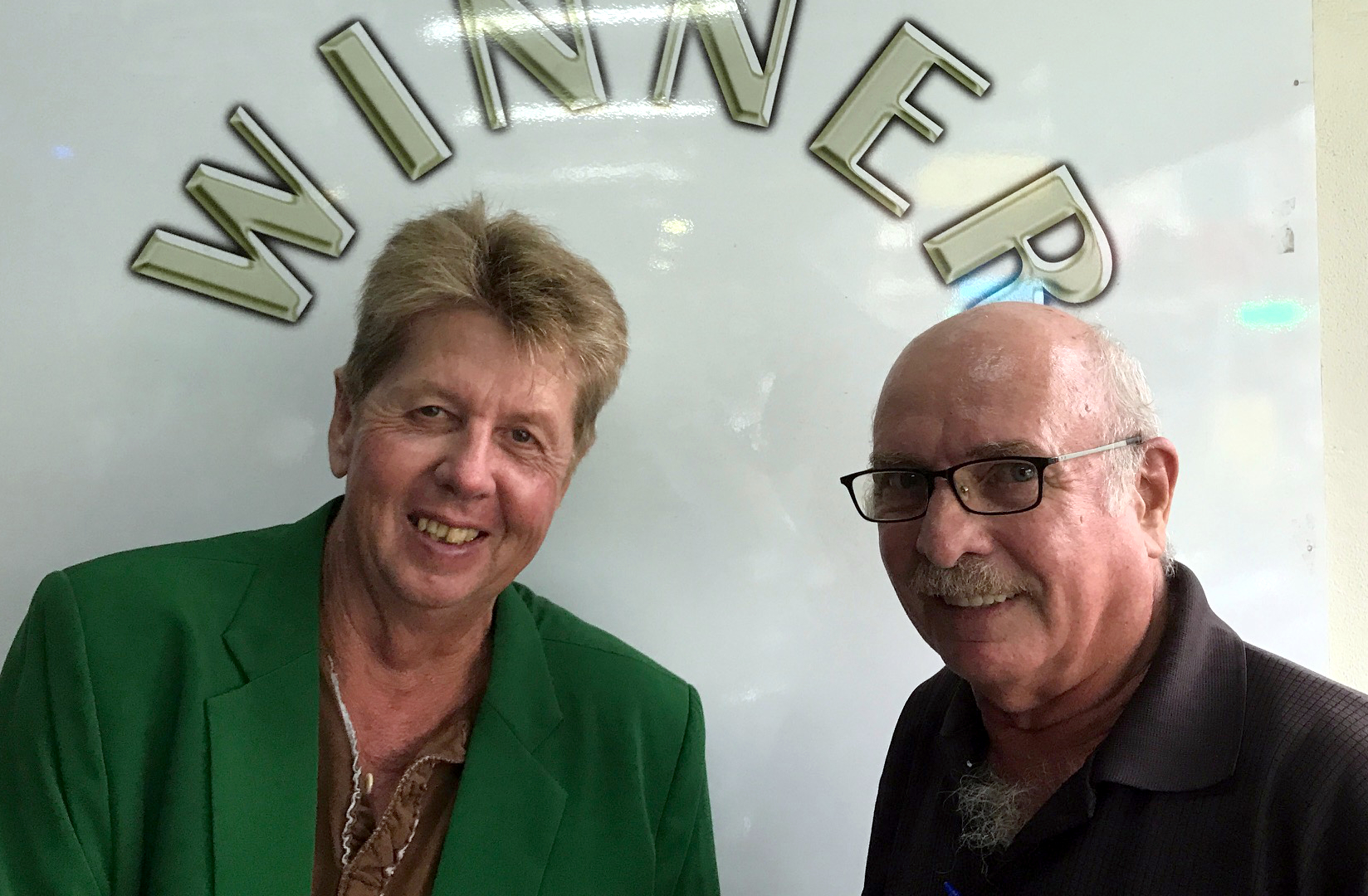 Gerd Riedler (left) with John Anderson.