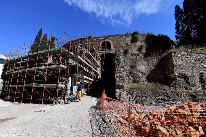 A view of the Mausoleum of Augustus in Rome during a special opening for the press, Tuesday May 2. (Ettore Ferrari/ANSA via AP)