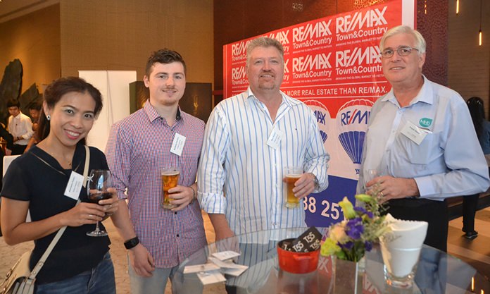 (L to R) Watcharin Holzer from Tinfish Thailand, Matthew Hansen, Mike Hansen, and Frank Holzer, Executive General Manager of MHG Thailand Co., Ltd.