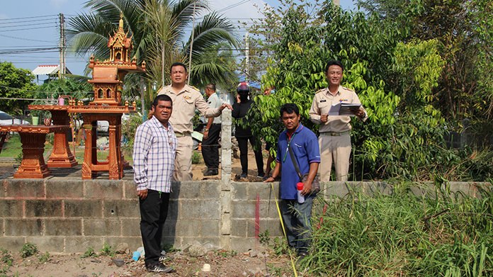 Three years after a complaint was first filed, Nong Plalai officials took measurements to confirm the documents and then began dismantling the illegal structure.