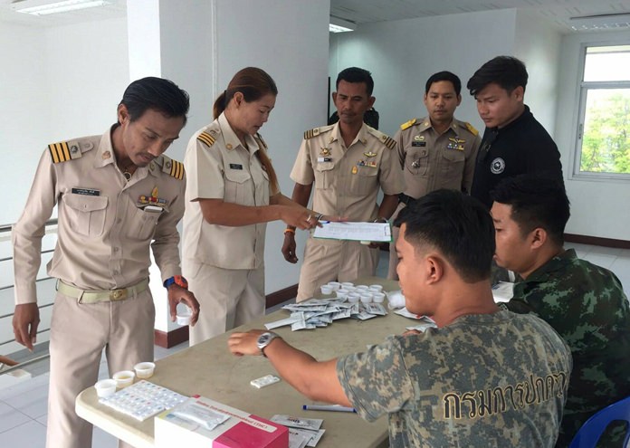 Koh Sichang government officials were tested for drug use during a regular meeting of local administrators. All passed the test.