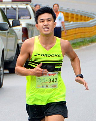 Tachapol Sirikanchana from the Pattaya Team was first in the men over 40 race.