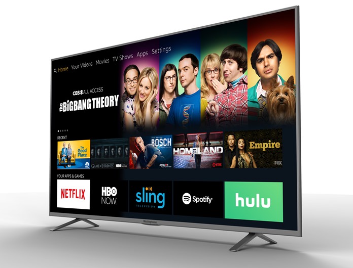 Amazon’s streaming TV software will appear on a new line of smart TVs designed to blend streaming TV services and over-the-air channels, but not cable packages. (Westinghouse Electronics via AP)