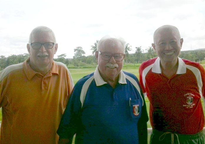 Peter Hynard (left) and Kenny Chung (right) with Dave Richardson.