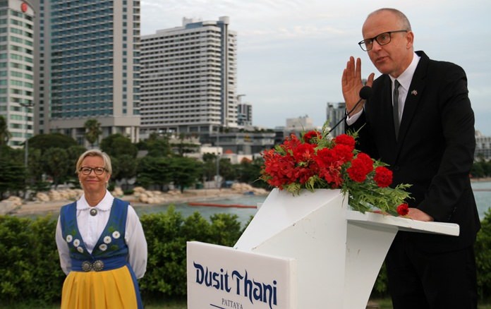 H.E. Staffan Herrstrom Sweden’s ambassador to Thailand talks about the relationship between Thailand and Sweden as his lovely wife Karin listens in.