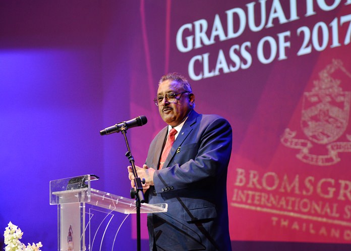 Guest of honour, Pattaya Mail Media Group MD Peter Malhotra, called on the graduating students to consider their future career paths wisely, and take up every opportunity granted to them as they journey towards adulthood.