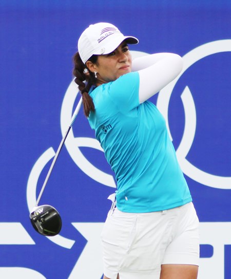 Ana Menendez of Mexico tees off at Phoenix Gold.