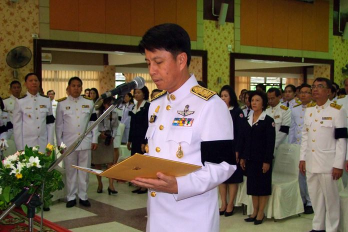 Gov. Pakarathorn Thienchai presides over the July 11 ceremony marking the 329th anniversary of the death of King Narai.