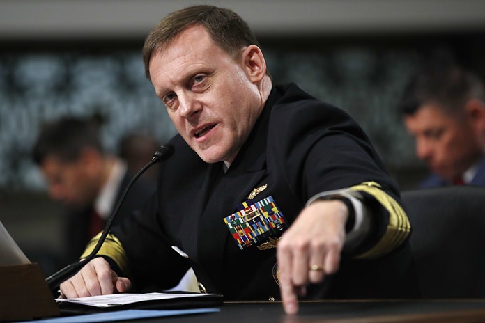 U.S. Cyber Command and the National Security Agency Director Adm. Mike Rogers testifies on Capitol Hill in Washington. (AP Photo/Jacquelyn Martin, File)