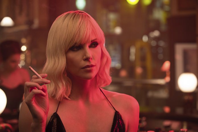 This image shows Charlize Theron in a scene from “Atomic Blonde.” (Jonathan Prime/Focus Features via AP)