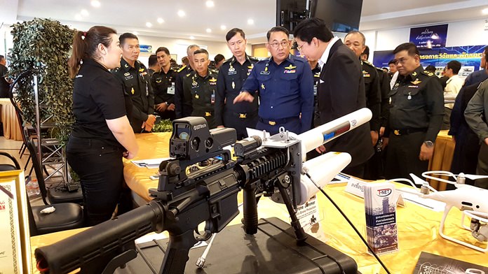 Thailand’s military showed off bomb-defusing robots, translation programs, explosive-retardant boots and mosquito repellent during the annual Operation Crimson Viper technology summit with the U.S. and Japan.