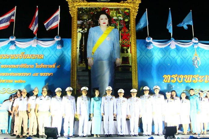 Pattaya’s main commemoration took place Aug. 12 at the King Rama V monument outside the Banglamung District office.