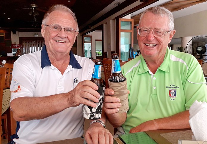 Dick Warberg (right) with Derek Brook.