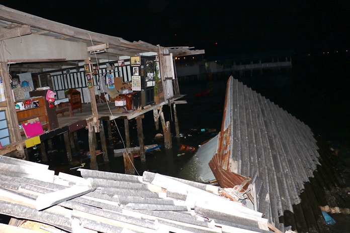 A 24-year-old Burapha University student drowned when her family’s home collapsed into the sea in Sattahip.