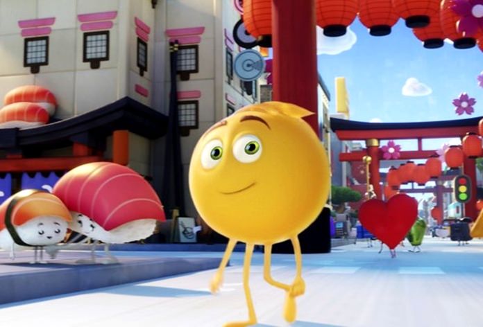 This image shows Gene, voiced by T.J. Miller, in Columbia Pictures and Sony Pictures Animation’s “The Emoji Movie.” (Sony Pictures Animation via AP)