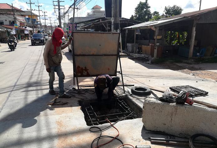 In a small sign of progress on construction ravaged Soi Siam Country Club, Nongprue Sub-district covered a sewage pipe that ate a car last month.
