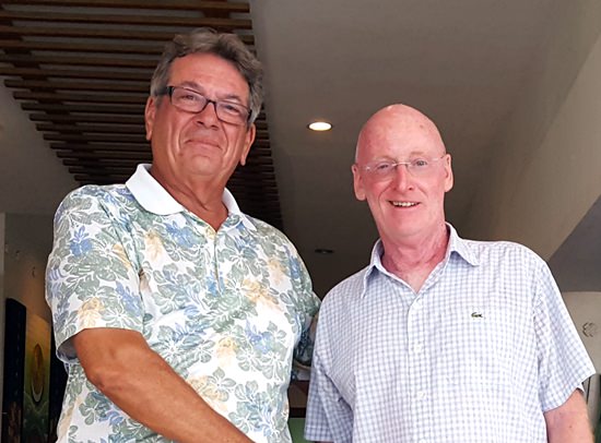 John Pierrel (left) with Graham Buckingham.