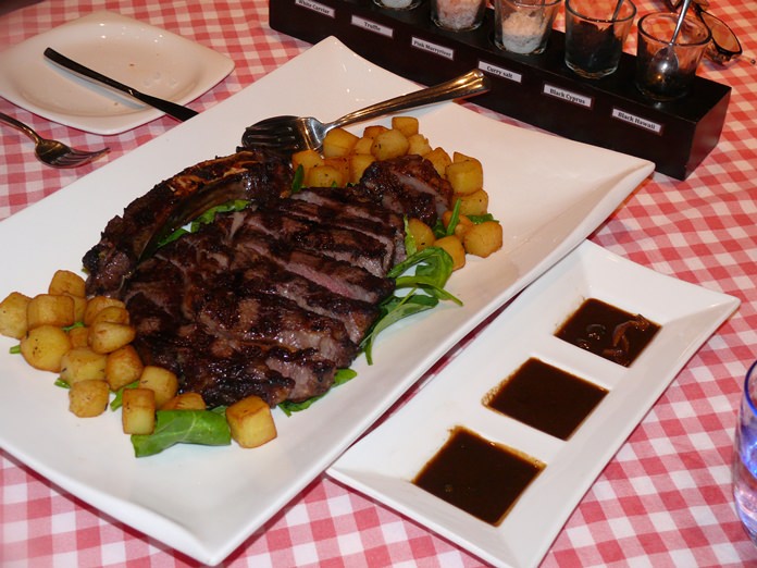 An enormous Wagyu steak.