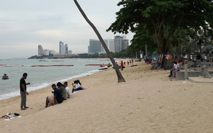 Hardly anybody can be seen on the beach during the no chairs and umbrella days.