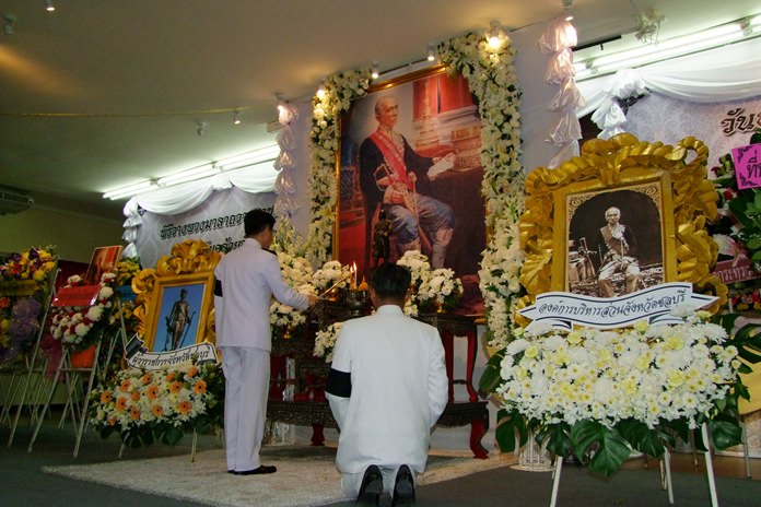 Gov. Pakarathorn Thienchai led the Oct. 1 ceremony with police, soldiers, civil servants and students to mark the 149th anniversary of the death of King Rama IV, who ruled Thailand for 17 years in the 19th century.