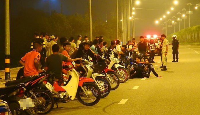 Area police put the brakes on teen motorbike gangs revving up on Loy Krathong.