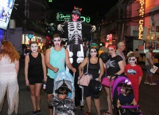 Walking Street was particularly busy during Halloween night.