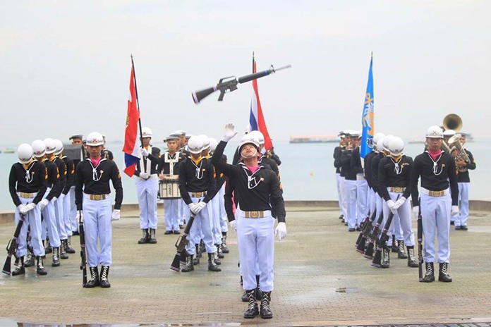 The Royal Thai Navy celebrate its founding with a fancy drill and parades.
