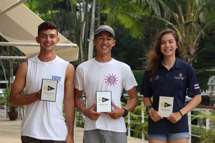 Miki (centre), Aren (left) and Sophia (right) were the top three in the youth fleet.