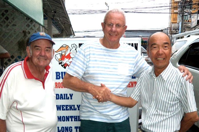 From left, Mike Gosden, Eric Black and Mashi Kaneta. 
