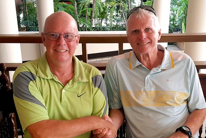 Don Carmody (right) with Brian Parish.