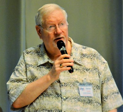 During the PCEC’s Open Forum, member Darrel Vaught, who does his best to keep up on Thai Immigration matters, answers a question from the audience on the subject.