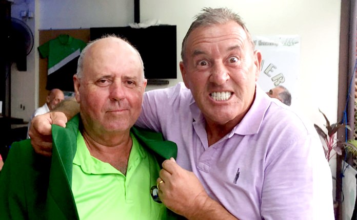 Bob Watson (left) with Phil Davies.