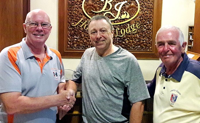 Brian Parish (left) with Tom Herrington (centre) and Dave Cooper.