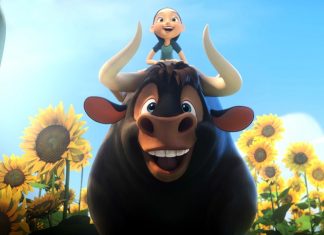 This image shows a scene from the animated film, “Ferdinand.” (Twentieth Century Fox via AP)
