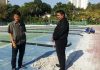 Directors of Pattaya School 9 follow up on the progress of the new football stadium.