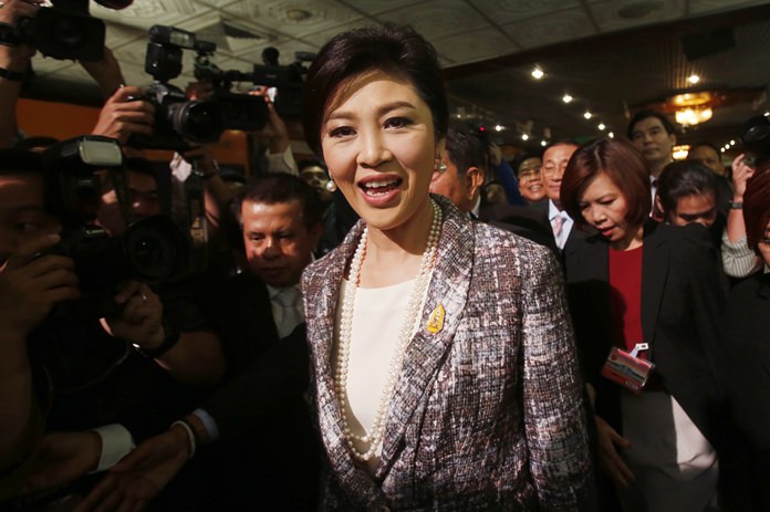 Former Prime Minister Yingluck Shinawatra is shown in Bangkok in this Jan. 22, 2015, file photo. (AP Photo/Sakchai Lalit)