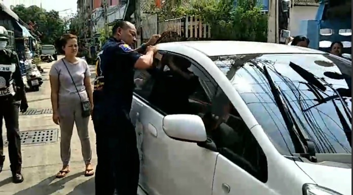 Rescuers wedged a space between the door and frame with a homemade tool and used a wire to pull up the lock.