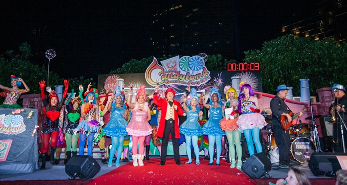 Glasses raised in cheer as Andre and his candy girls ring in the New Year.