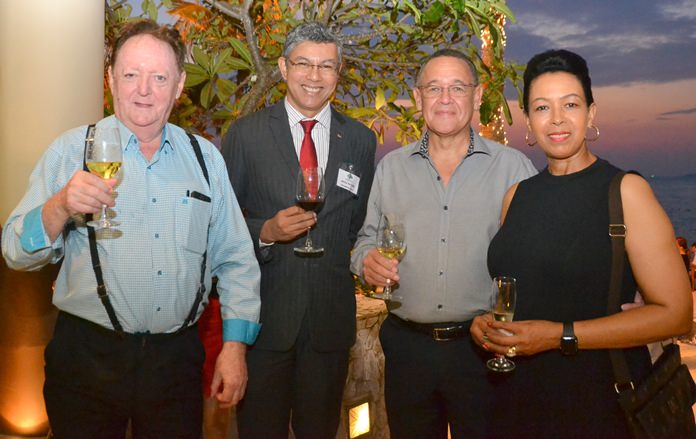 (L to R) Allan Riddell, Consultant to the board at SATCC, Ragil Ratnam, Chairman of South African-Thai Chamber of Commerce, H.E. Geoff Doidge, Ambassador South African Embassy Bangkok, and his wife Carol Doidge.