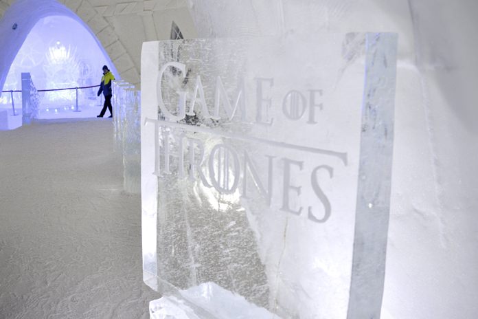 Lapland Hotels said Friday they chose “Game of Thrones” to be the theme for this season’s Snow Village, an annual ice-and-snow construction project covering 20,000 square meters in Kittila, 150 kilometers above the Arctic Circle. (Aku H’yrynen/Lehtikuva via AP)