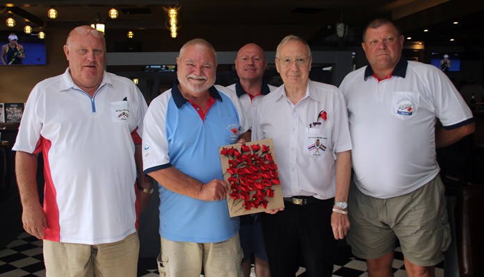 Andy Barraclough (2nd right) Chairman, Royal British Legion, Thailand, Chonburi Branch together with his champions of the ‘Poppy Appeal’.