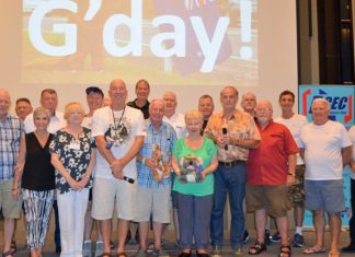 At the conclusion of the presentation, Australians in the PCEC audience joined the presenters on stage to show their pride in being an Aussie from Down Under.