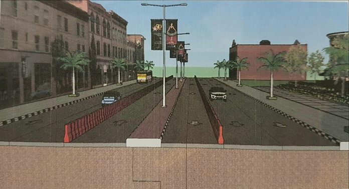 An artist’s rendering of what North Road might look like once the Provincial Electricity Authority’s second phase of its project to bury utility wires throughout the city is finished. Digging on North Road begins on Monday.